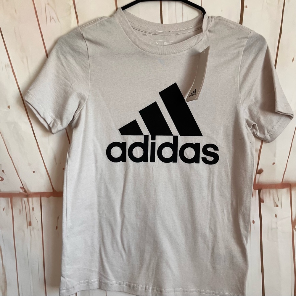 Adidas Kids Tee with Black Logo